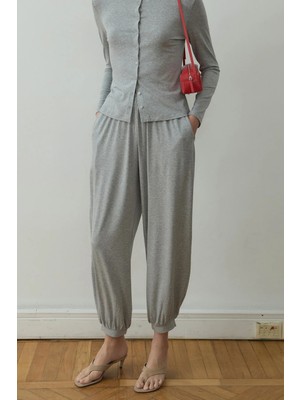 Suud Collection Gri Cosie Şalvar Dökümlü Pantolon