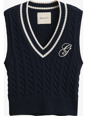 Gant Kadın Lacivert V Yaka Süveter 4805441.433