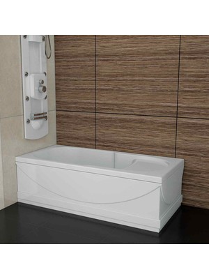 Sırduş 140X80X55 Oturmalı Düz Küvet, Beyaz