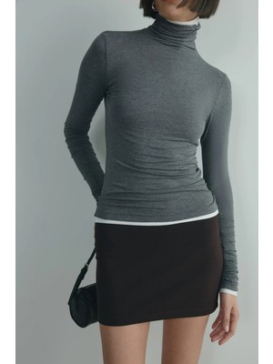 Suud Collection Kahverengi Faye Mini Etek