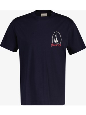 Gant Erkek Lacivert Baskılı Kısa Kollu T-Shirt 2003404.433