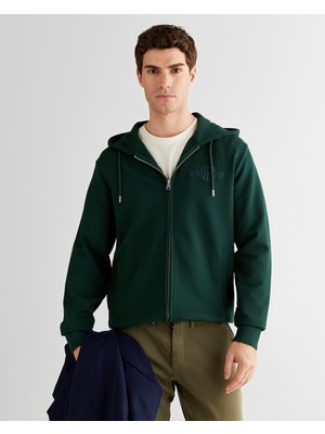 Gant Erkek Yeşil Regular Fit Kapüşonlu Sweatshirt 2067057.374