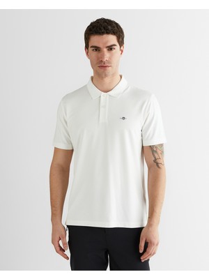 Gant Erkek Beyaz Regular Fit Logolu Polo Yaka T-Shirt 24261108T.113