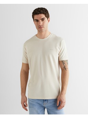 Gant Erkek Bej Baskılı Kısa Kollu T-Shirt 23261119T.34