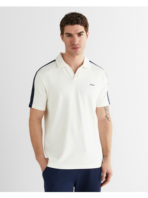 Gant Erkek Beyaz Regular Fit Şerit Detaylı Polo Yaka T-Shirt 2426128T.113