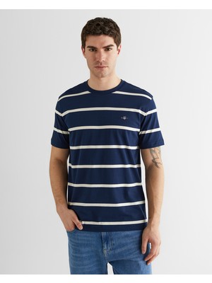 Gant Erkek Lacivert Renk Bloklu Kısa Kollu Logolu T-Shirt 2003398.433