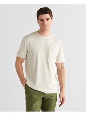 Gant Erkek Krem Bisiklet Yaka Regular Fit T-Shirt 2003419.130
