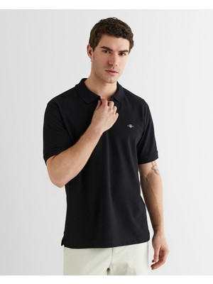 Gant Erkek Siyah Regular Fit Logolu Polo Yaka T-Shirt 24261121T.5