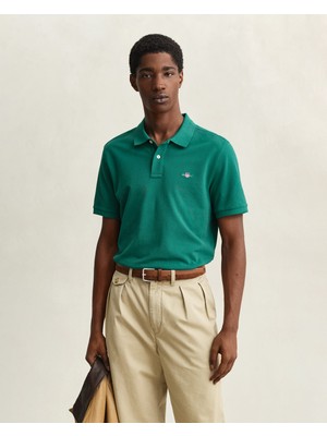 Gant Erkek Yeşil Regular Fit Logolu Polo Yaka T-Shirt 2210.376