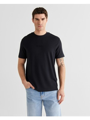 Gant Erkek Siyah Baskılı Kısa Kollu T-Shirt 2326124T.5