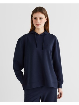 Gant Kadın Lacivert Oversize Fit Kapüşonlu Sweatshirt 42526130T.433