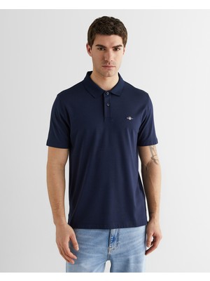 Gant Erkek Lacivert Regular Fit Logolu Polo Yaka T-Shirt 24261108T.433