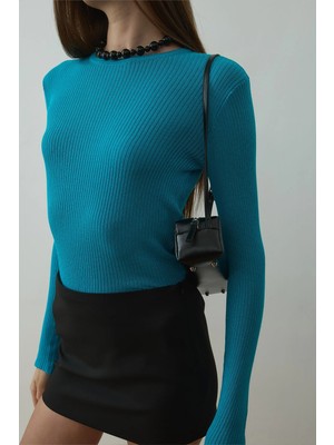 Suud Collection Siyah Lola Düşük Bel Mini Etek