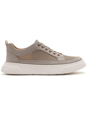 Derimod Erkek Bej Bağcıklı Kalın Tabanlı Kumaş Sneaker 26SFD69336F