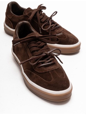 Luvi Melle Kahverengi Süet Hakiki Deri Kadın Günlük Spor Ayakkabı