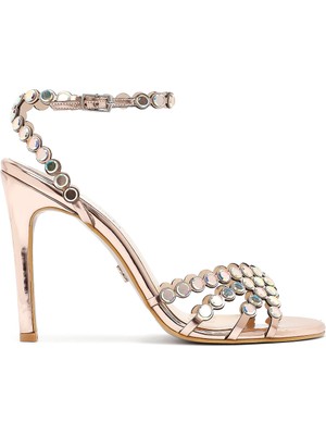 Derimod Kadın Altın Taşlı Yüksek Ince Topuklu Sandalet 26SFE3905TS