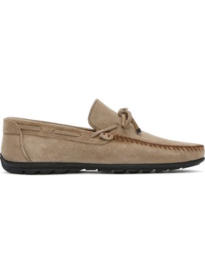 Derimod Erkek Bej Püsküllü Süet Deri Loafer 26SFD754310