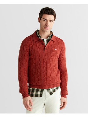 Gant Erkek Kırmızı Regular Fit Polo Yaka Triko 8050259.623
