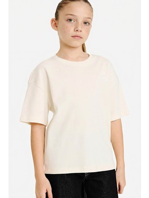 Defacto 26Y801002444 Ekru Kız Çocuk T-Shirt G0882A8/ER98