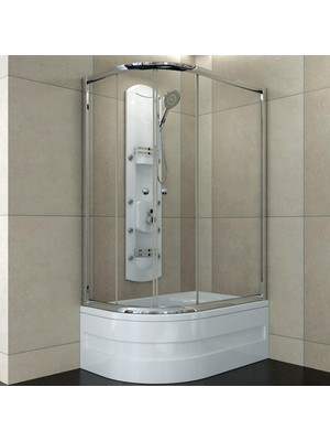 Sırduş 120X90 Sır-Lüks Asimetrik Mini Küvet Üstü Duşakabin Sağ