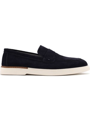 Derimod Erkek Lacivert Süet Deri Casual Loafer 26SFD750210