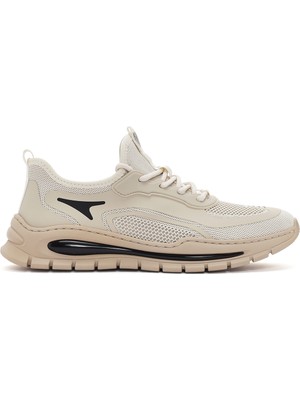 Derimod Zero Erkek Bej Bağcıklı Kalın Tabanlı Kumaş Sneaker 26SFD69156F