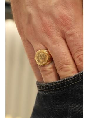 Aydın Kuyumculuk 14 Ayar Altın,çeyrek Atalı Erkek Yüzüğü AGYZK301