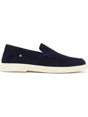 Derimod Erkek Lacivert Süet Deri Casual Loafer 26SFD707610