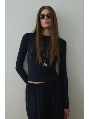 Suud Collection Lacivert Kate Slim Tişört