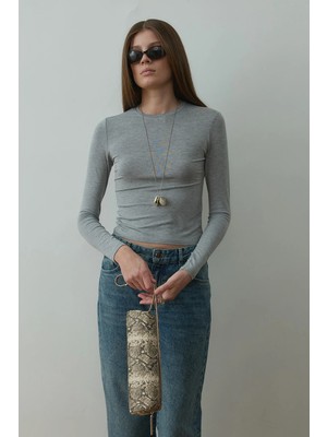 Suud Collection Gri Kate Slim Tişört