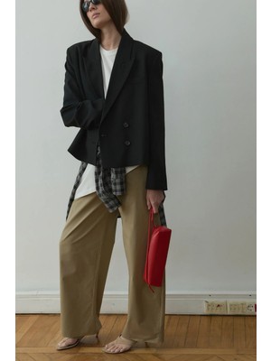 Suud Collection Siyah Ash Kruvaze Blazer Ceket