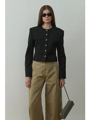 Suud Collection Siyah Jaime Vatkalı Ceket