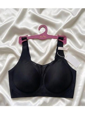 Miss Feliz Lazer Kesim Çıkarılabilir Petli Dikişsiz Balensiz Bralet Siyah Renk Toparlayıcı Büyük Beden Sütyen