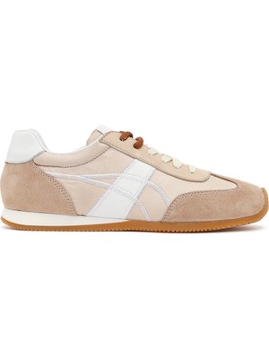 Derimod Kadın Bej Bağcıklı Deri Sneaker 26PFD220914