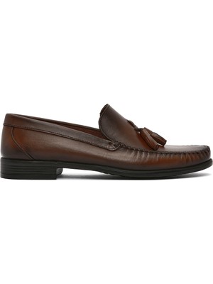 Derimod Erkek Kahverengi Püsküllü Deri Loafer 26SFD754218