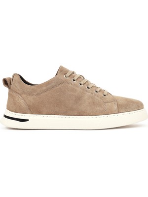 Derimod Erkek Vizon Bağcıklı Kalın Tabanlı Süet Deri Casual Sneaker 26SFD661010