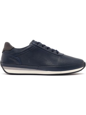 Derimod Erkek Lacivert Bağcıklı Deri Casual Sneaker 26SFD674111