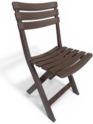 Saban Kahverengi, Bahçe Balkon Piknik Iç ve Dış Mekan Katlanır Plastik Sandalye