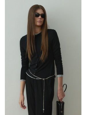 Suud Collection Siyah Cosie Düğmeli Hırka