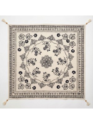 Hakiki %100 El Işçiliği Kastamonu Taş Baskı Masa Örtüsü 150X150 cm - Model 2