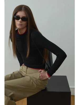 Suud Collection Siyah Kate Slim Tişört