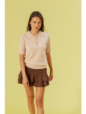 Nisan Triko Kısa Kol Polo Yaka Kazak