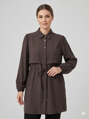 Ekol Kayra Beli Bağcıklı Kolları Lastikli Tunik 21170