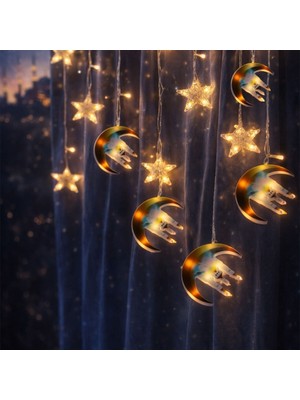 River World LED Perde Ramazan Fişli 3 Metre Hilal Cami Yıldız
