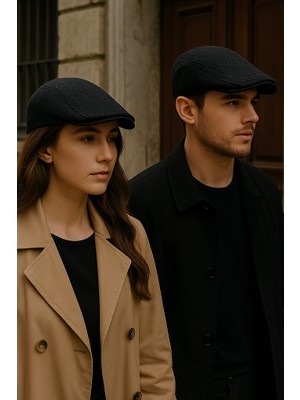 Mollycrush Unisex Siyah Hasır Kasket Şapka - Yazlık Hava Alan Örme Italyan Stil Flat Cap