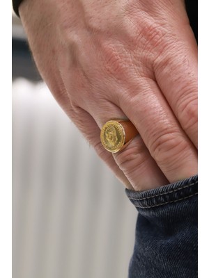 Aydın Kuyumculuk 14 Ayar Altın,ata Çeyrekli Erkek Yüzüğü AGYZK317