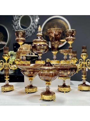 Dekor Arya Milano 11 Parça Salon Konsol Aksesuar Seti̇ Kahve