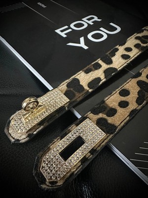 Fiori Kilit Tokalı Taşlı Ince Lastikli Kadın Pantolon Kemeri, Ceket Kemeri, Gömlek Kemeri, Elbise Kemeri