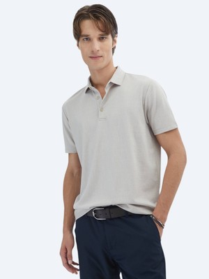 Kip Bej Jakarlı Polo Yaka T-Shirt