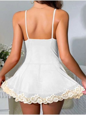 Visatin Dantel Detaylı Saten Gecelik 4061